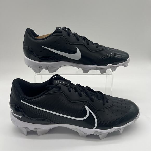 Mens Sz 10.5 Nike Alpha Huarache 4 Keystone Black Baseball Cleats DJ6524 001 - Picture 1 of 7